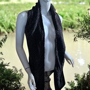 ❄️ 50% off winter chevron black brown soft knit rectangle scarf